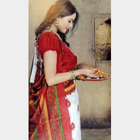 Kaajal’s Dhupian printed silk Sharee
